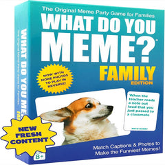 WHAT DO YOU MEME? Family Edition by Relatable, Now with Refreshed Content - Kids Games 8+, Family Games for Kids and Adults, Easter Basket Stuffers, Includes 300 Caption Cards, 108 Photo Cards