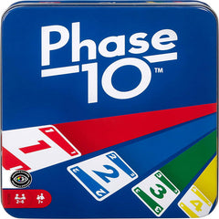 Mattel Games Phase 10 Card Game for Families, Adults & Kids, Challenging & Exciting Rummy-Style Play with Storage Tin