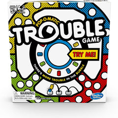 Hasbro Gaming Trouble Kids Board Game, Pop-o-Matic Trouble Game, Kids Games for 2-4 Players, Family Board Games for Kids, Kids Gifts, Ages 5 and Up, Packaging May Vary